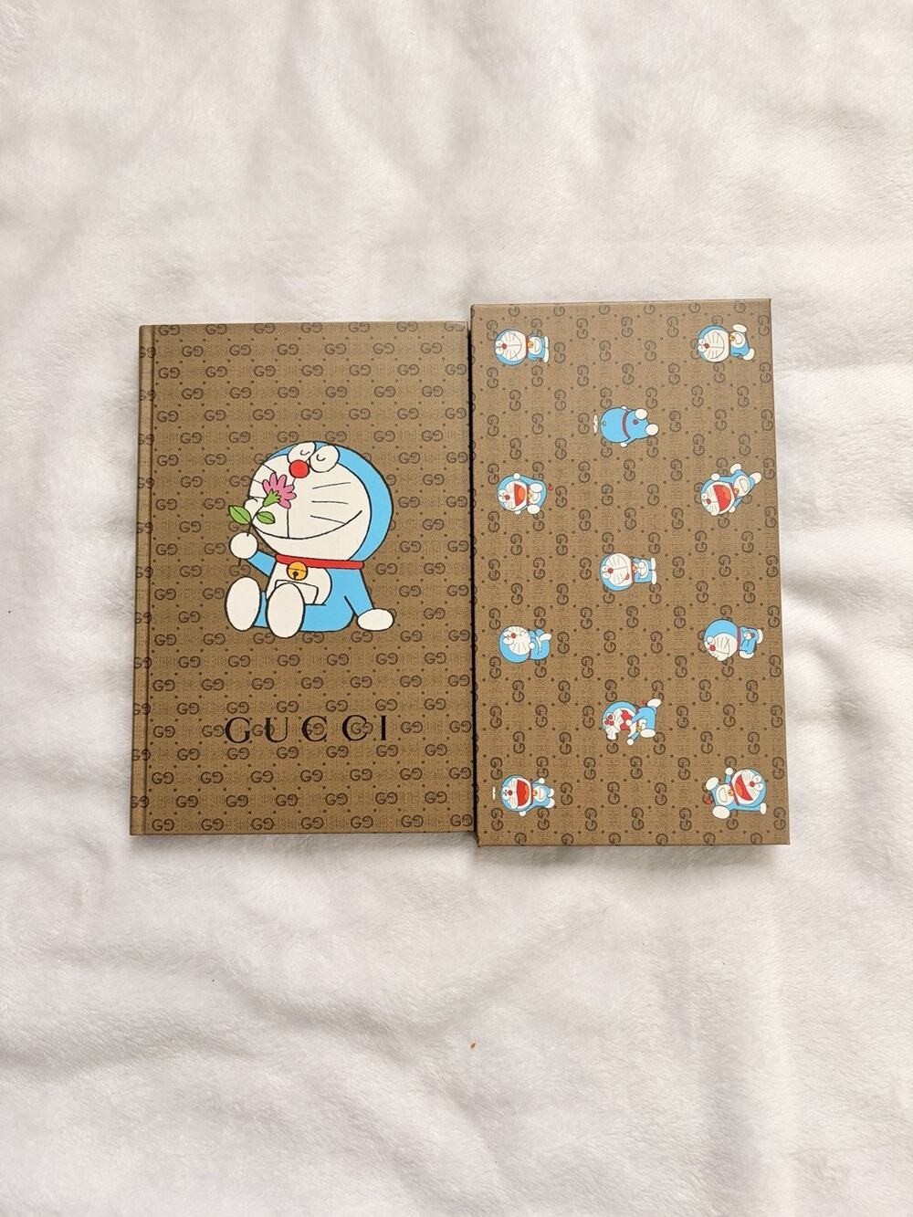 GUCCI GG Brown Doraemon Stationery Note Book Scratch Book Accessories Unused